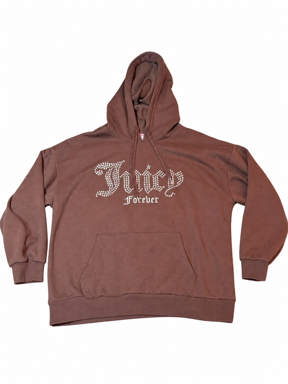 Juicy Couture Forever 21 Plus 2X Brown Rhinestone Logo Hoodie Y2K